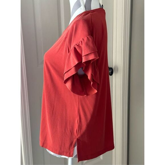 Jessica Simpson burnt sienna short sleeve top - Picture 2 of 7